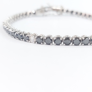 Bracciale tennis con diamanti bianchi e neri