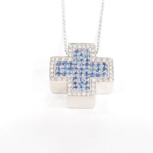 Collana e pendente con zaffiri e brillanti